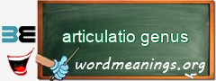 WordMeaning blackboard for articulatio genus